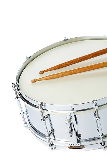 istock Silver Snare Drum  with Sticks on White Background Vertical 183873753