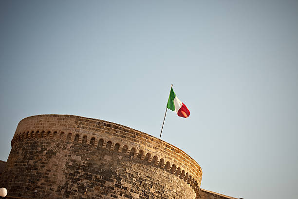 istock Italian Flag Waving On The Castle 183874175