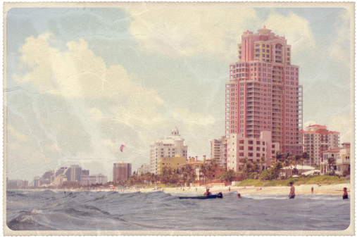 Vintage postal de la playa de Fort Lauderdale photo