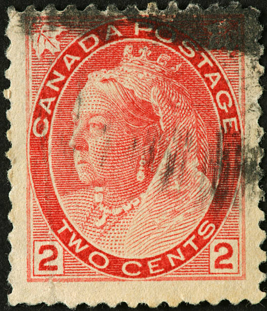 istock Queen Victoria on an old Canadian postage stamp 183874581