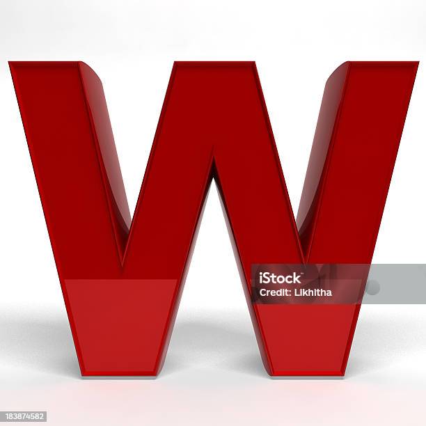 Red Letter W Stock Photo - Download Image Now - Alphabet, Characters, Color Image