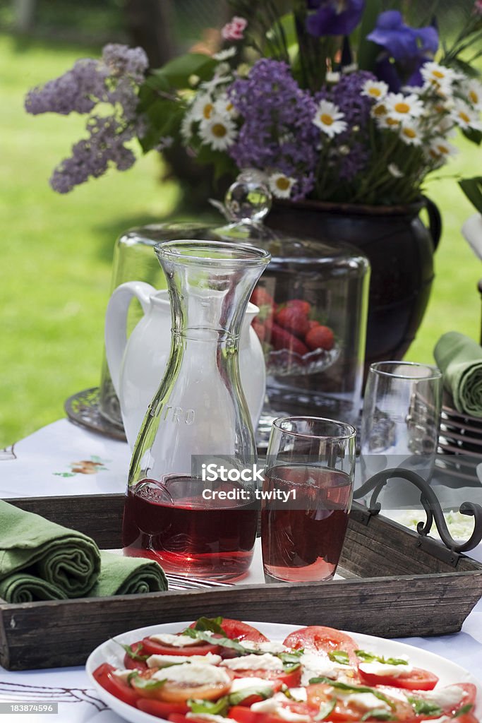 Picnic table Ready for a picnic. Barbecue - Meal Stock Photo