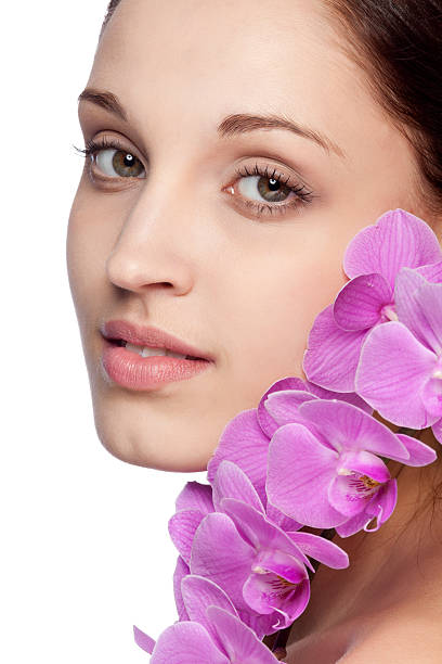 istock Beauty with flower 183875961