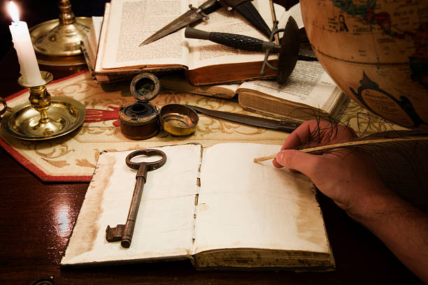 Writing old tales stock photo