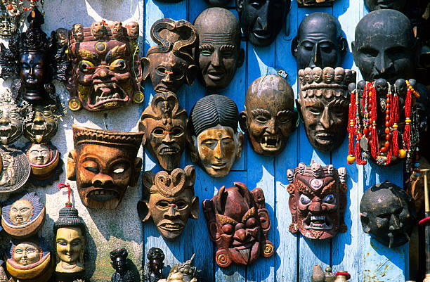 istock Nepal, Kathmandu, Swayambhunath Temple, masks. 183876847