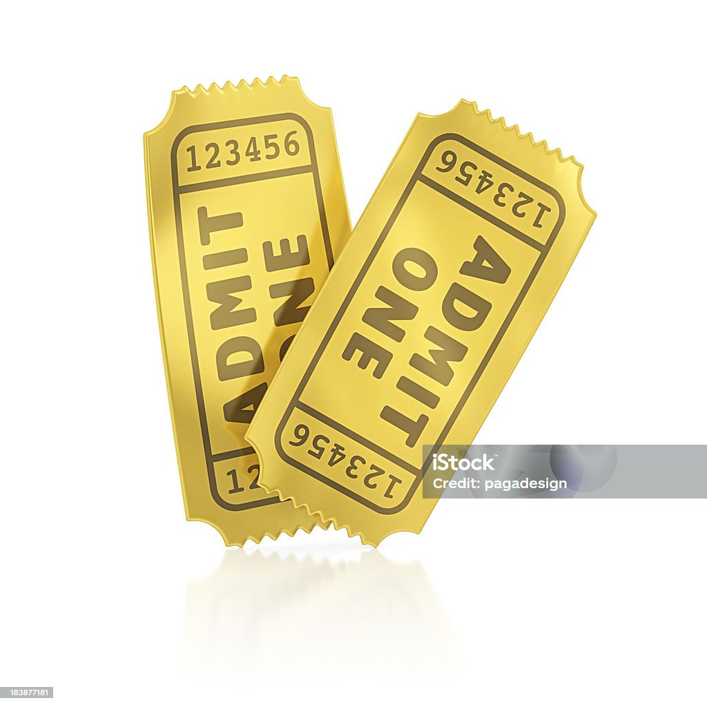 Biglietti d'oro - Foto stock royalty-free di Biglietto