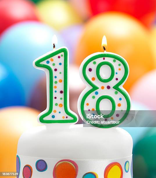 Happy 18th Birthday Stock Photo - Download Image Now - Number 18, Birthday, Backgrounds