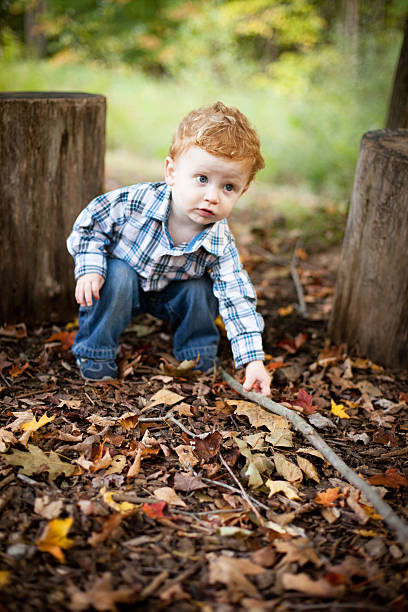 istock Little Toddler Boy Exploring Outside During Autumn 183877735