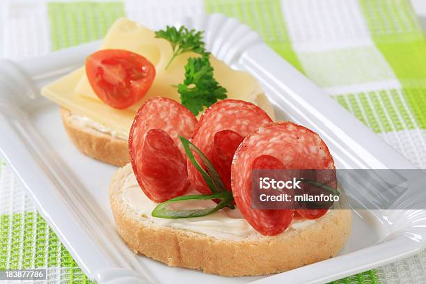 Offenes Sandwich Stockfoto und mehr Bilder von Antipasto - Antipasto, Aufstrich, Baguette