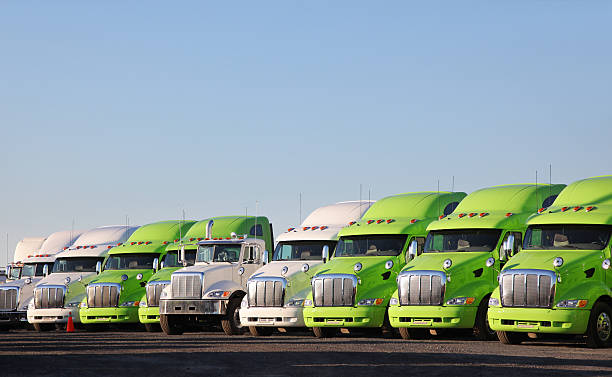 Modern Parked Truck Fleet stock photo