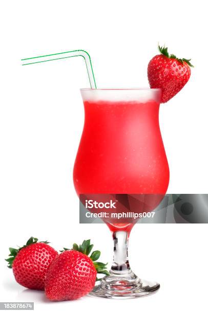 Strawberry Daiquiri Stock Photo - Download Image Now - Strawberry Daiquiri, Cut Out, Tropical Drink