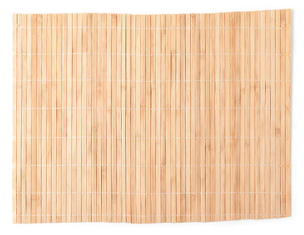 tappetino in bambù - woven wood textured place mat foto e immagini stock