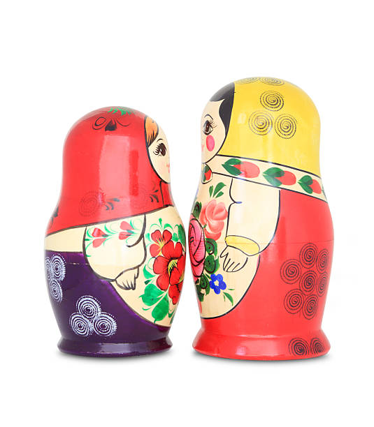 girlfriends - doll russian nesting doll babushka two objects 뉴스 사진 이미지