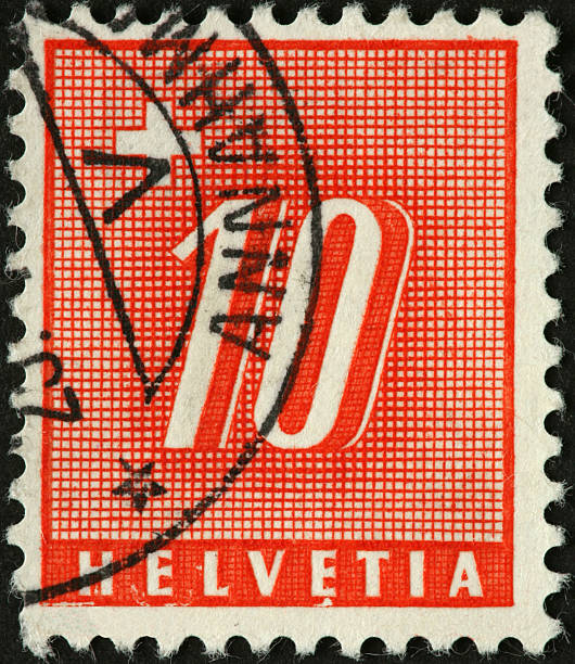 istock number 10 on an old Swiss stamp 183881764