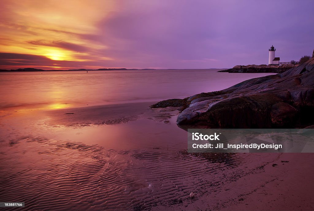 Annisquam Lighthouse Sunset Annisquam Lighthouse at Sunset. Located in northern Gloucester Massachusetts. Massachusetts Stock Photo