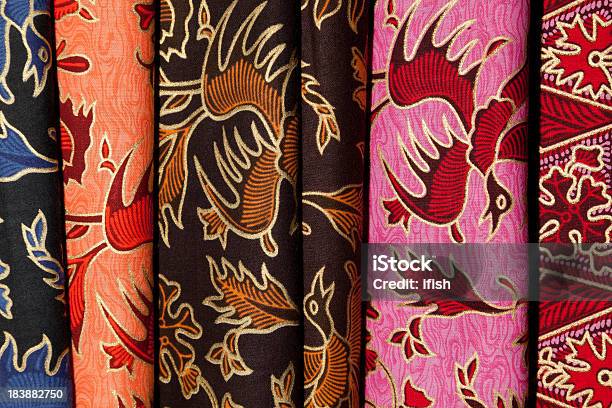Colourful Printed Batik Textiles At Indonesian Textile Market Stock Photo - Download Image Now
