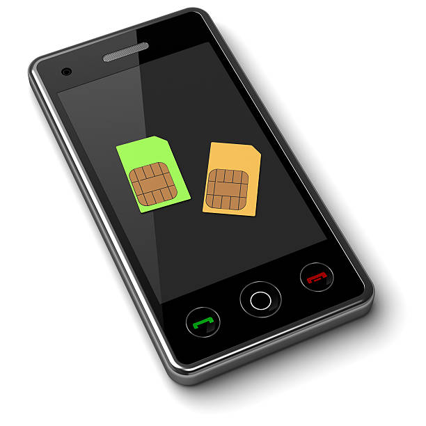 Double sim-card mobile phone stock photo