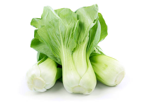 Baby Bok Choy on white background.