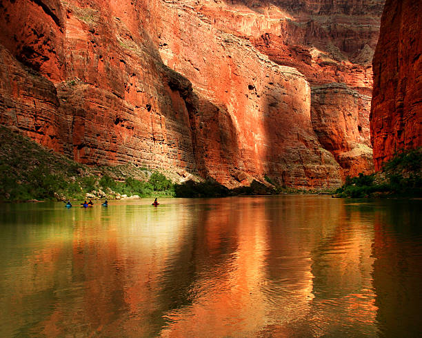 POV  rafting with kayak in Colorado river, Moab