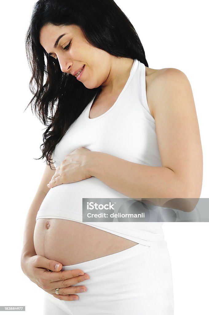 Retrato de uma bela mulher grávida - Royalty-free Abdómen Foto de stock