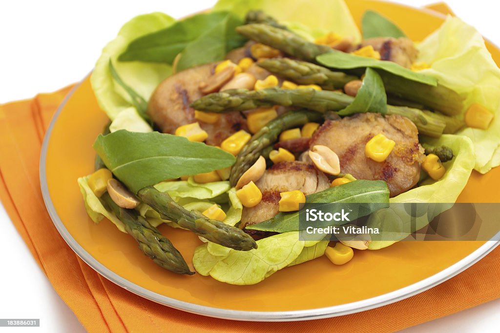 Salada com a Turquia. - Royalty-free Alface Foto de stock