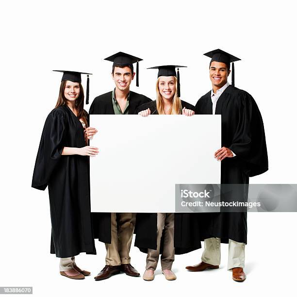 Absolventen Die Eine Nachrichtisoliert Stockfoto und mehr Bilder von Unbeschrieben - Unbeschrieben, Frauen, Diplom