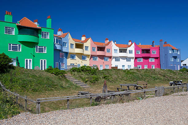 Colourful Beach Houses in East Anglia UK