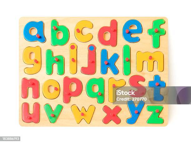 Colorido Ortografia De Letras Para Crianças Brinquedo Quebracabeça Em Branco - Fotografias de stock e mais imagens de Alfabeto