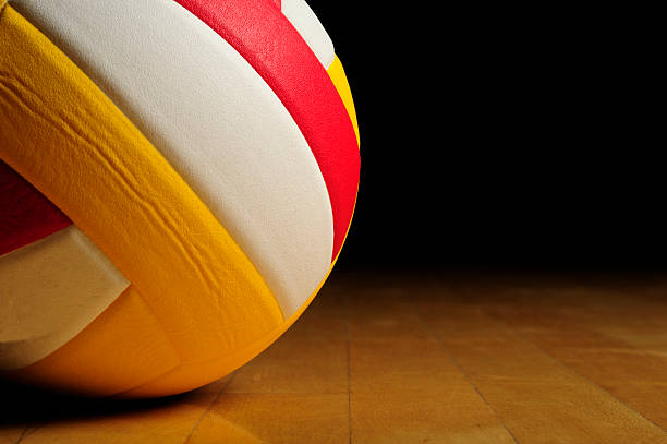 istock Volleyball in an empty gym 183886357