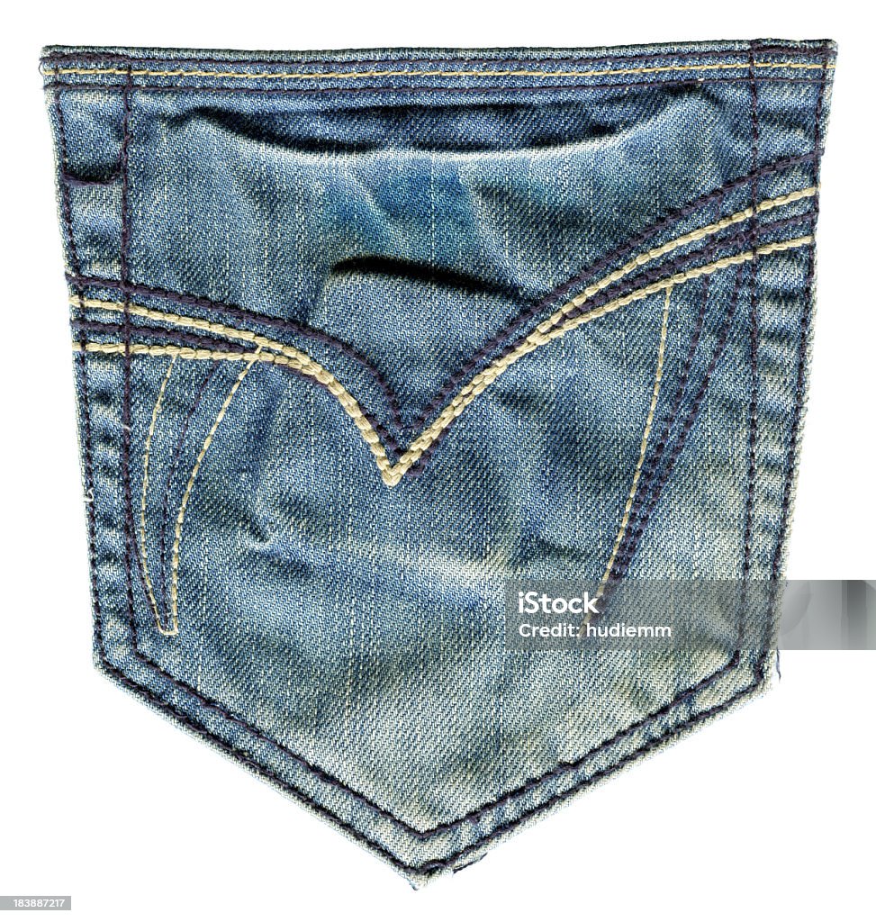 Tasca di Jeans isolato su bianco (XXXL - Foto stock royalty-free di Abbigliamento