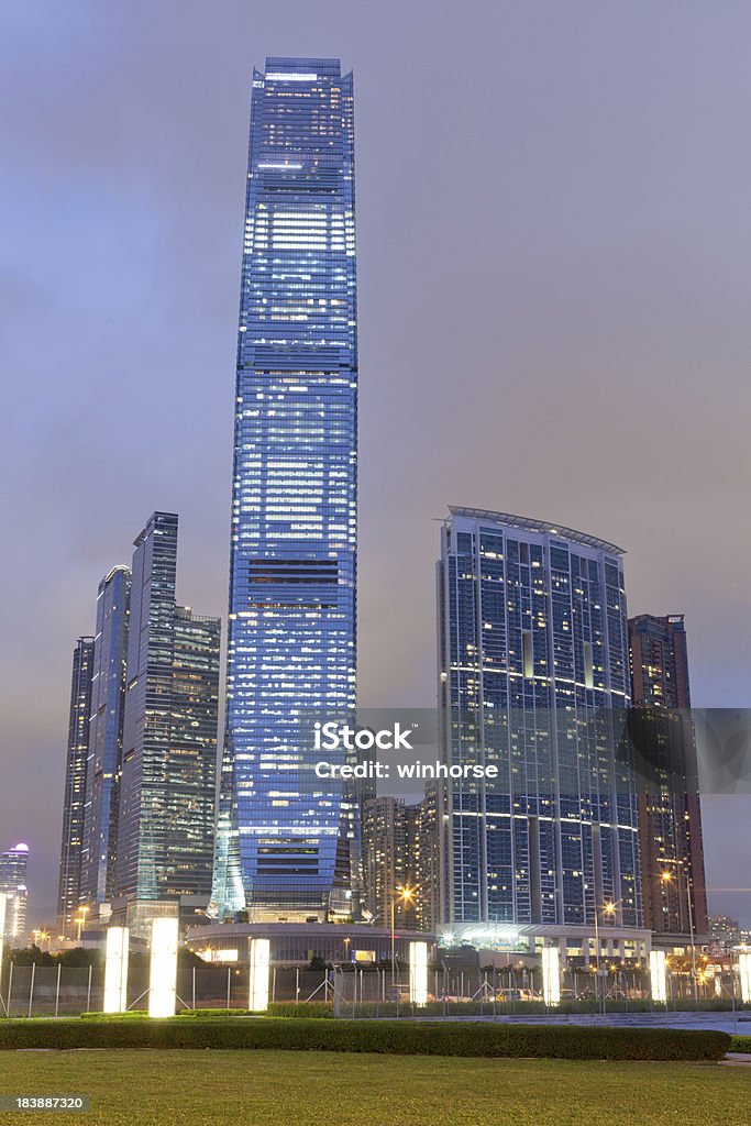 Hong Kong tallest Skyscraper "Hong Kong's West Kowloon district, with the landmark International Commerce Centre building. The skyscraper is Hong Kong's tallest building. (118 floor, 484 m)" Activity Stock Photo