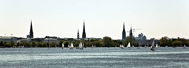 aussenalster hamburgo - melden - fotografias e filmes do acervo