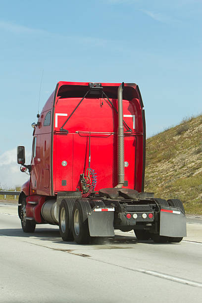 istock red semi truck 183887514