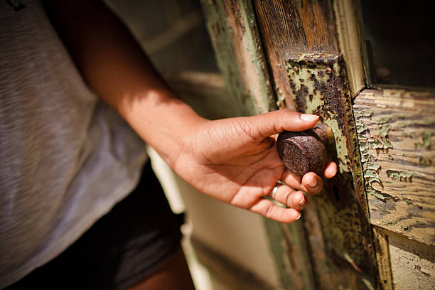 Female Hand Opening d Door