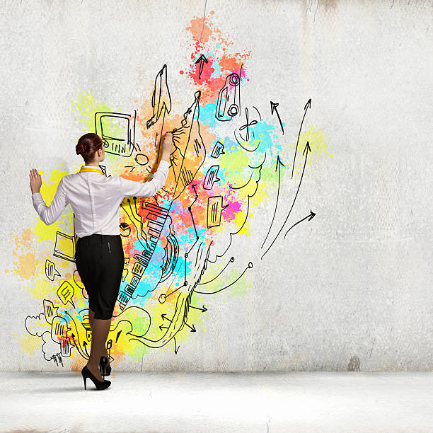 istock Back view of businesswoman 183888679