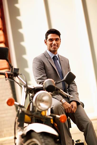 istock Businessman on a motorbike 183888779