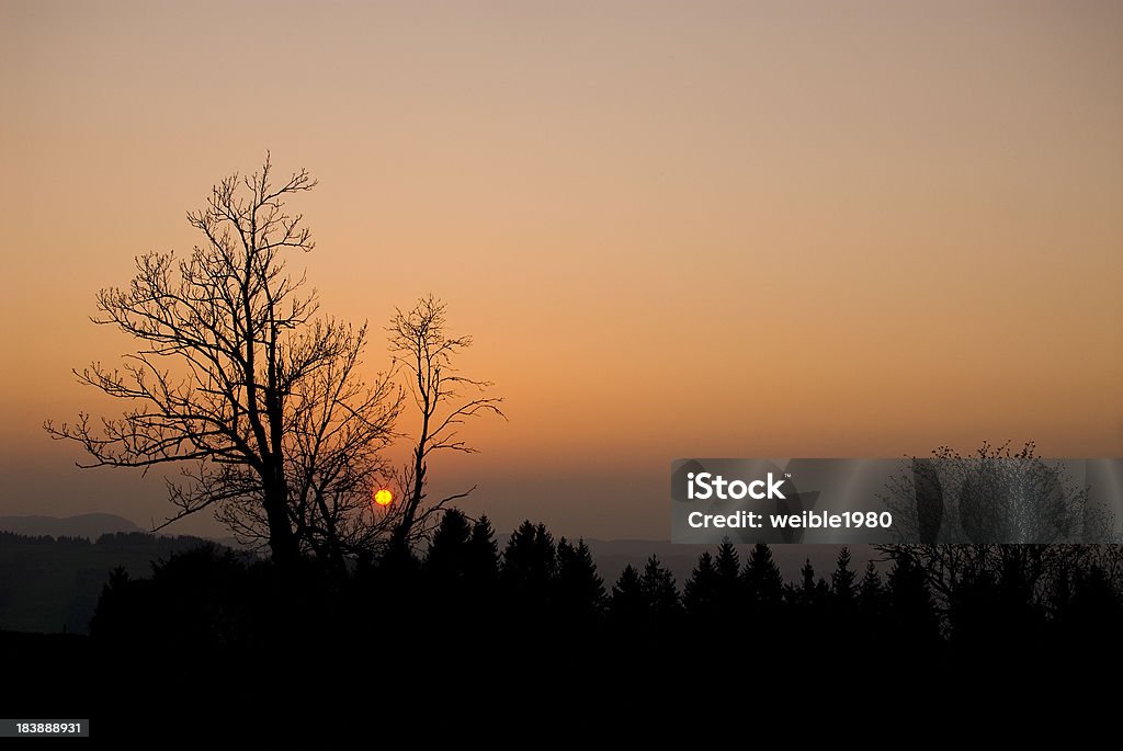 Pôr do sol laranja sol na Alemanha - Royalty-free Amanhecer Foto de stock