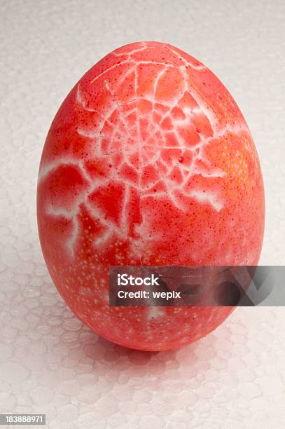 Single Red Orange Easter Egg Stock Photo - Download Image Now - Animal Egg, Boiled, Boiled Egg