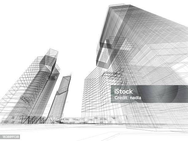 3 D 건축양상 추상적임 건물 외관에 대한 스톡 사진 및 기타 이미지 - 건물 외관, 건설 산업, 스케치