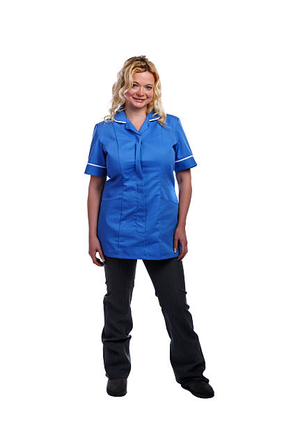 istock Front View Of A Happy Blonde Nurse Isolated On White 183889302