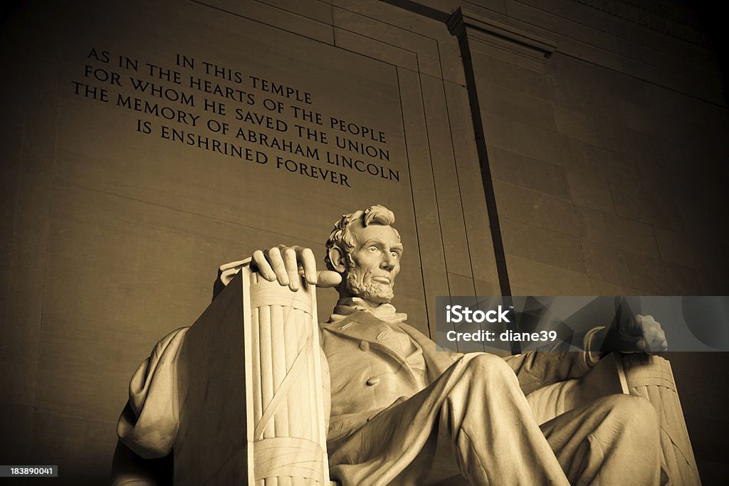 Lincoln Memorial Statue of Abraham Lincoln inside the Lincoln Memorial in Washington DC Lincoln Memorial Stock Photo