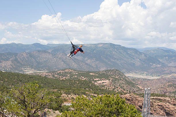 Jumpers Over the Royal Gorge stock photo