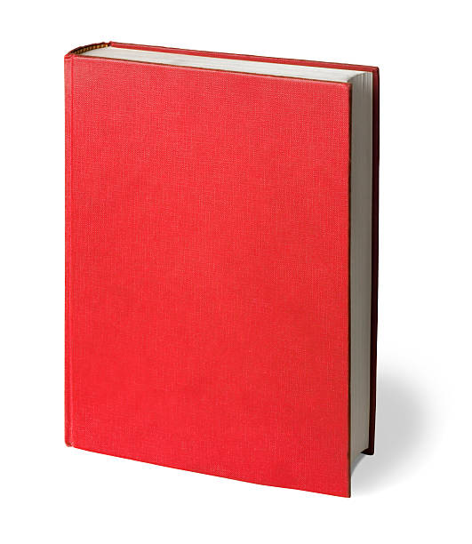 Upright Red Book with Clipping Path Clipping path for outline does NOT include shadow area. book cover stock pictures, royalty-free photos & images