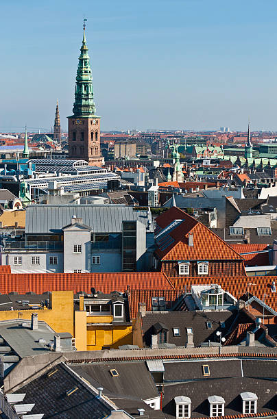 istock Copenhagen rooftop cityscape spires and landmarks Denmark 183890482