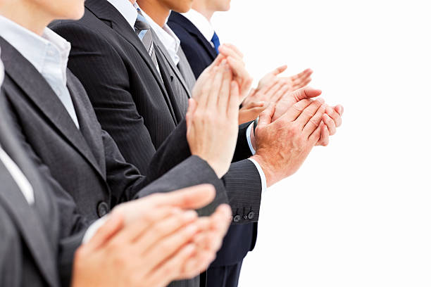 istock Row Of Businesspeople Clapping 183890532