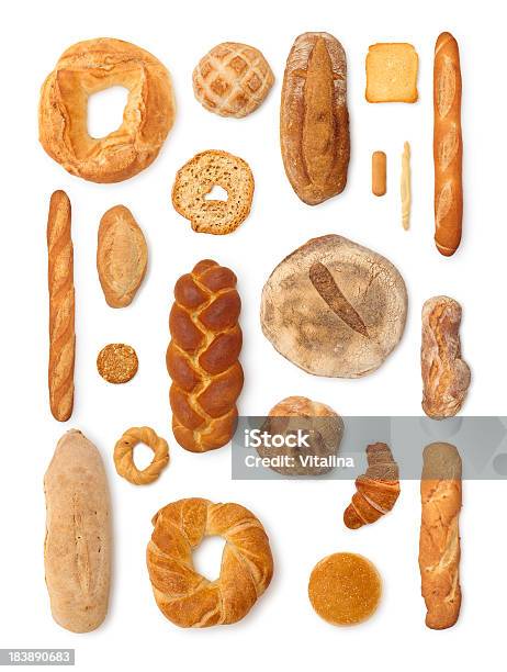 Bread Collection Stock Photo - Download Image Now - Bread, Cut Out, White Background