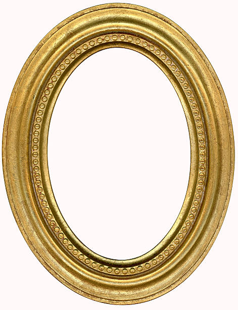 istock Gold Oval Picture Frame. Isolated on White with Clipping Path 183890763