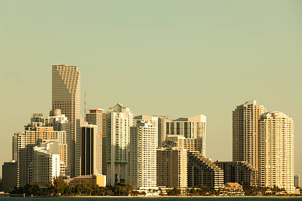 Vintage Skyscraper in Miami stock photo