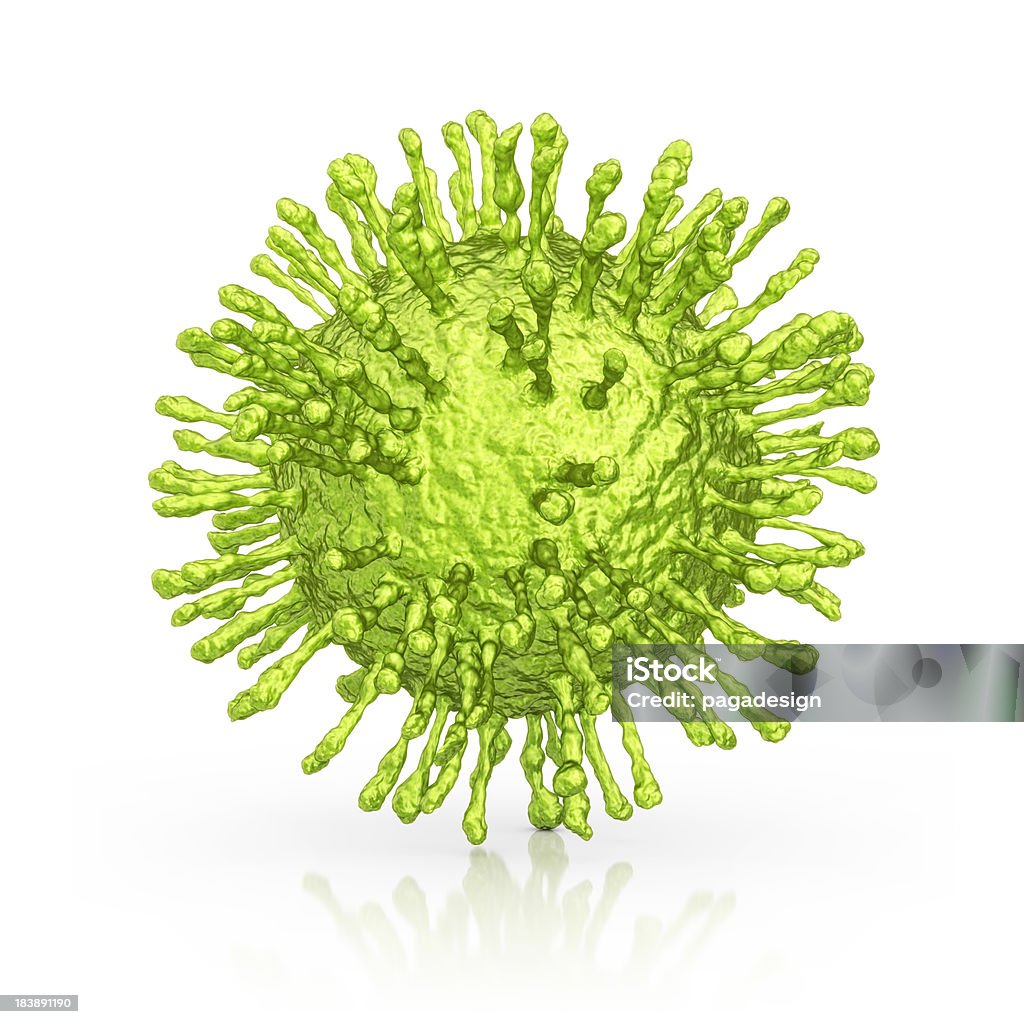 bacterium isolated green bacterium.3d render. AIDS Stock Photo