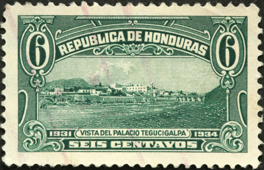Palacio Tegucigalpa government buildings on an old Honduras stamp